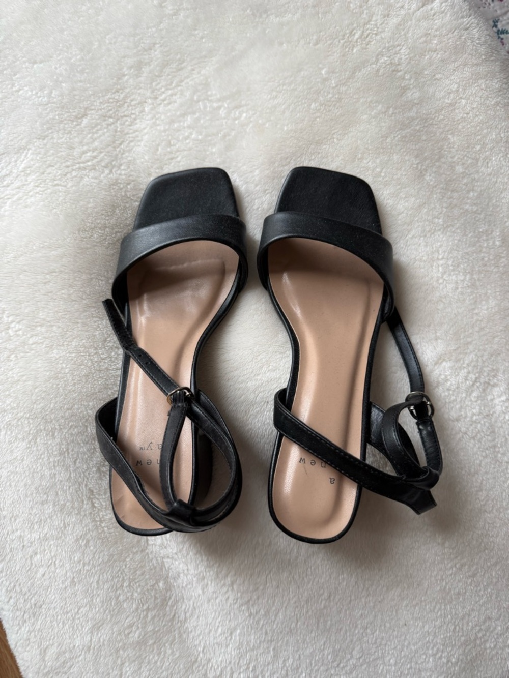 Target Black Square-Toe Ankle Strap Sandals